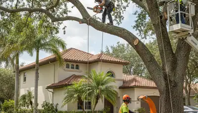 Tree service crew in New Port Richey, FL providing professional tree trimming and removal services