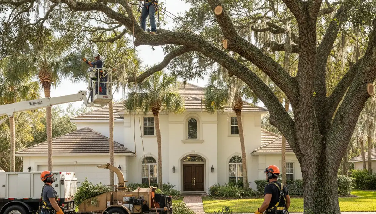 Tree service crew in New Port Richey, FL providing professional tree trimming and removal services