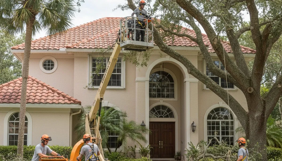 Tree service crew in New Port Richey, FL providing professional tree care and removal services