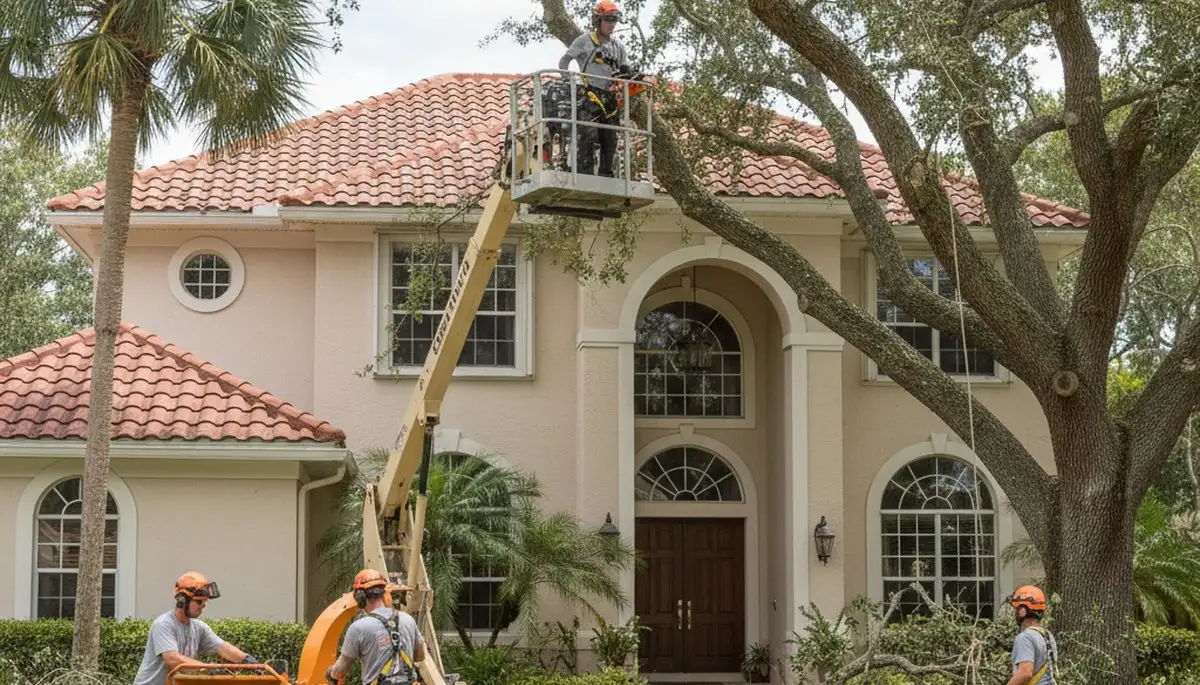 Tree service crew in New Port Richey, FL providing professional tree care and removal services