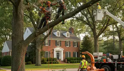 Tree service crew in New Port Richey, FL providing professional tree trimming and removal