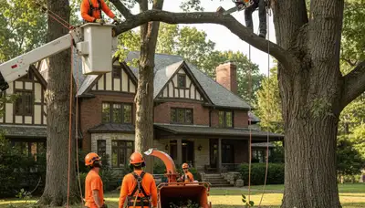 Tree service crew in New Port Richey, FL providing professional tree trimming and removal