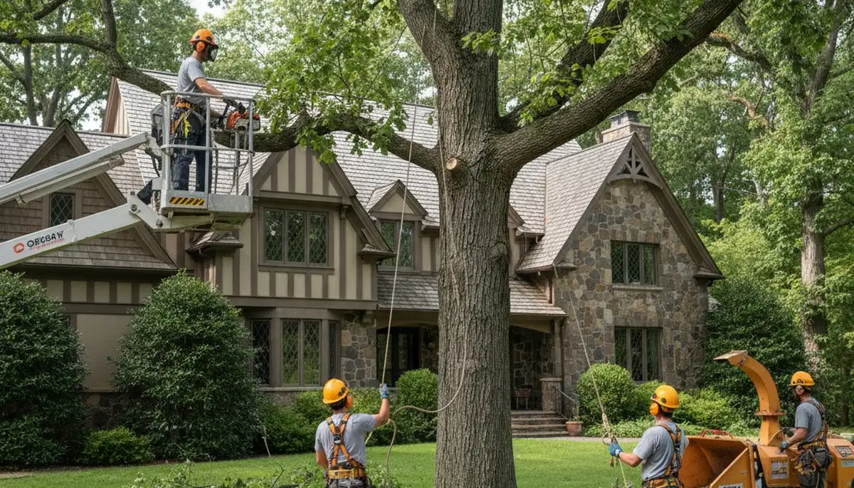 Tree service crew in New Port Richey, FL handling professional tree trimming and removal