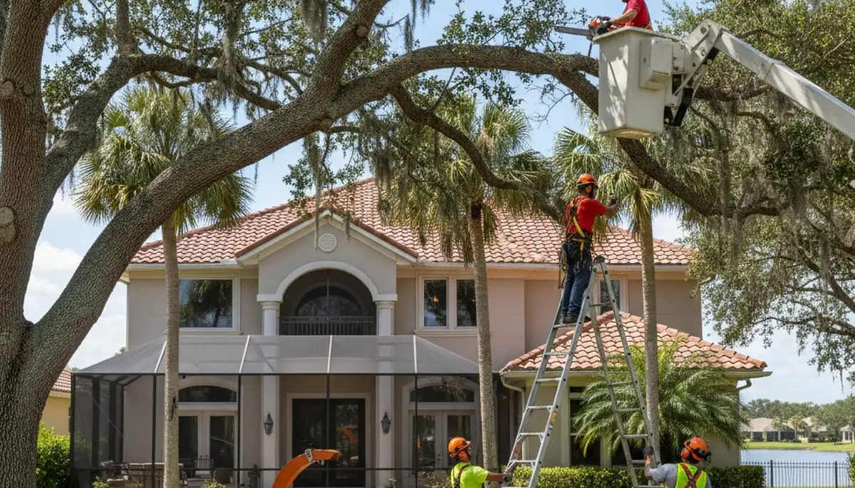 Tree service crew in New Port Richey, FL providing professional tree care and removal services