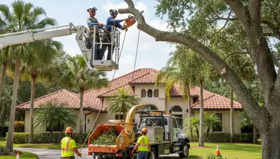 Tree service crew in New Port Richey, FL providing professional tree trimming and removal services
