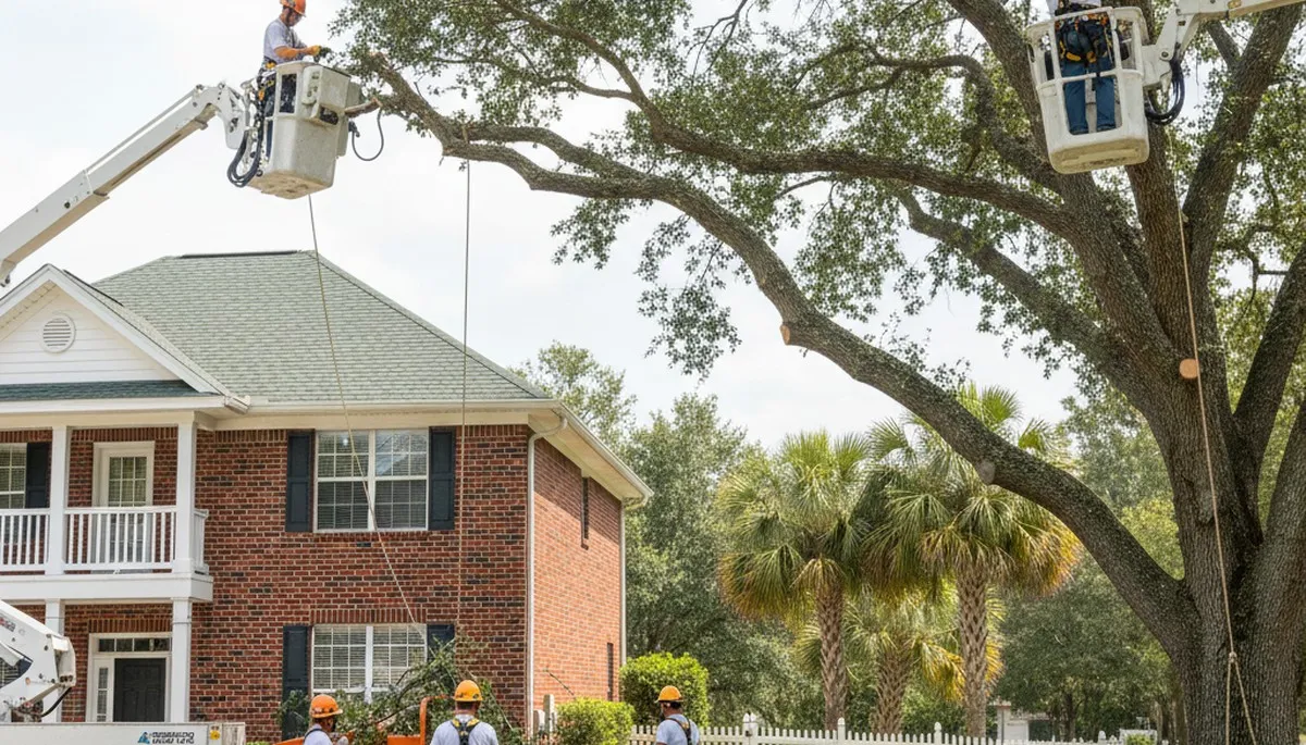 Tree service crew in New Port Richey, FL providing professional tree care and removal services