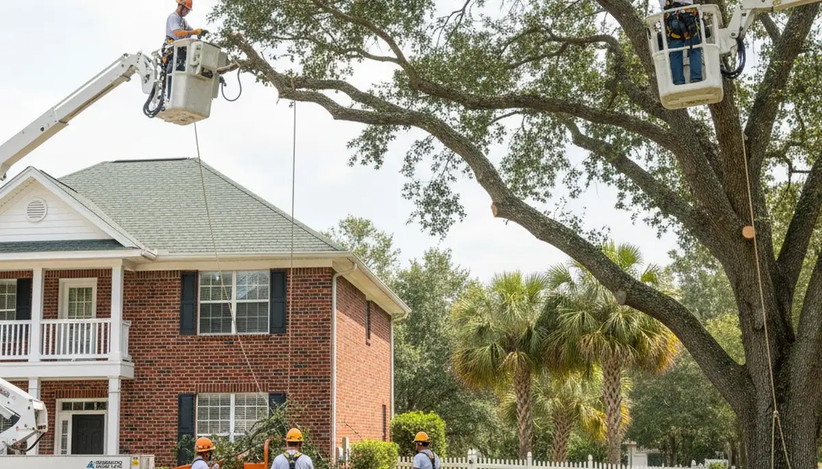 Tree service crew in New Port Richey, FL providing professional tree care and removal services