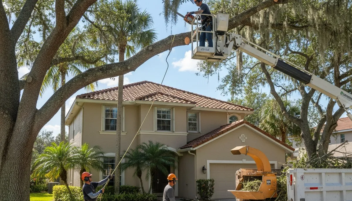 Tree service crew in New Port Richey, FL providing professional tree care and removal services