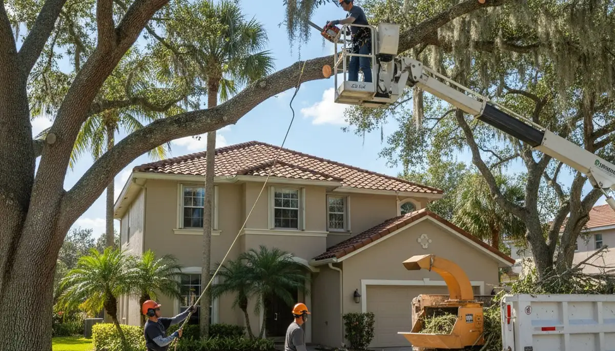 Tree service crew in New Port Richey, FL providing professional tree care and removal services