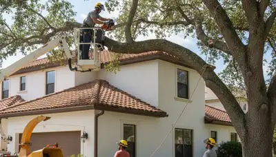 Tree service crew in New Port Richey, FL providing professional tree trimming and removal