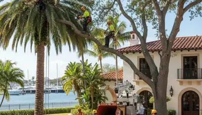 Tree service crew in New Port Richey, FL performing professional tree care and removal